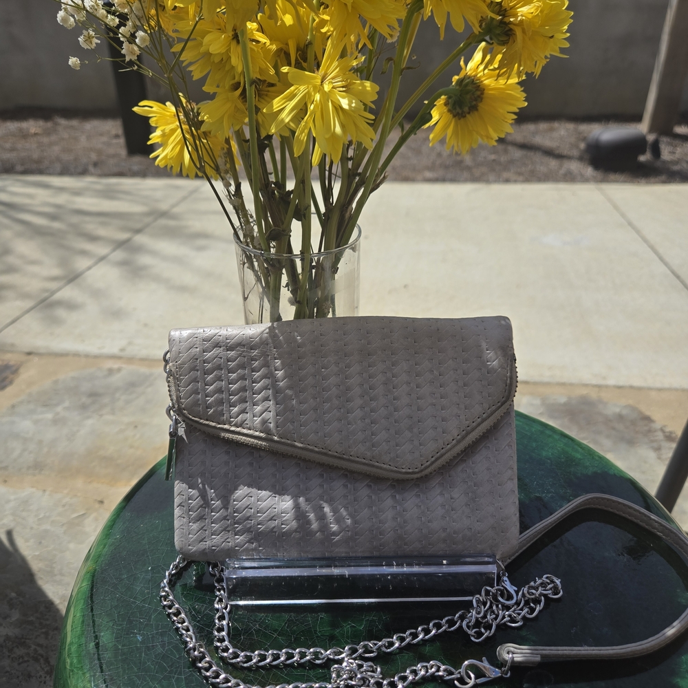 HOBO Textured Gray Chain Bag